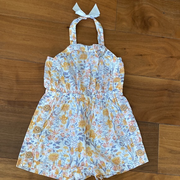 Rachel Zoe floral stripe romper set of 2 size 12 mos NEW! - Picture 8 of 16